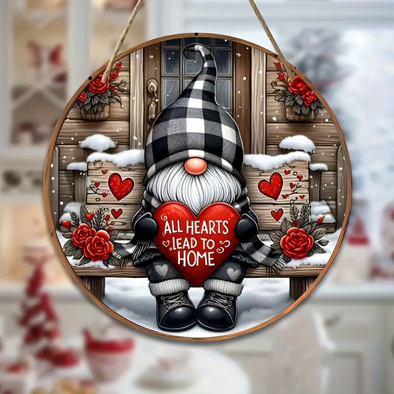 Christmas Gnome Wooden Door Sign Wall Decoration