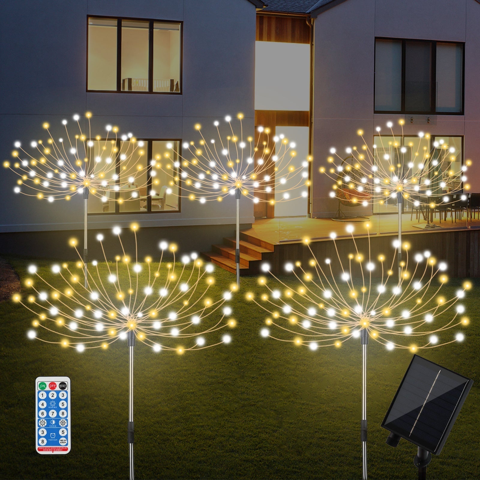 Spark | Set of 5 Solar Fireworks Garden Lights