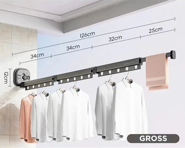 Retractable clothesline with suction cup