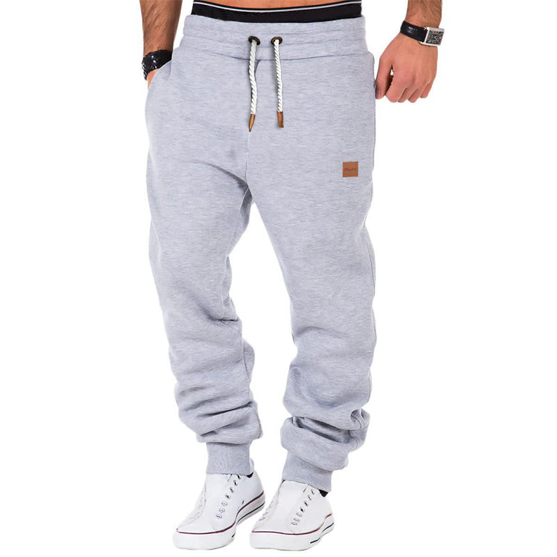 Max Comfort | Men's Solid Color Jogging Pants with Drawstring and Elastic Waist