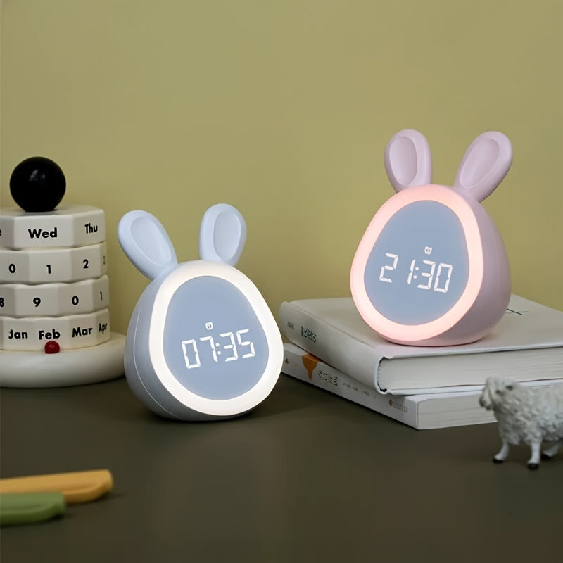 BunnyGlow Cute Alarm Clock with Night Light