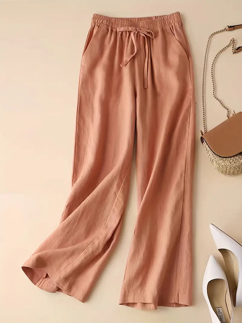 Olivia Weite Wide Leg Pants with Adjustable Waistband