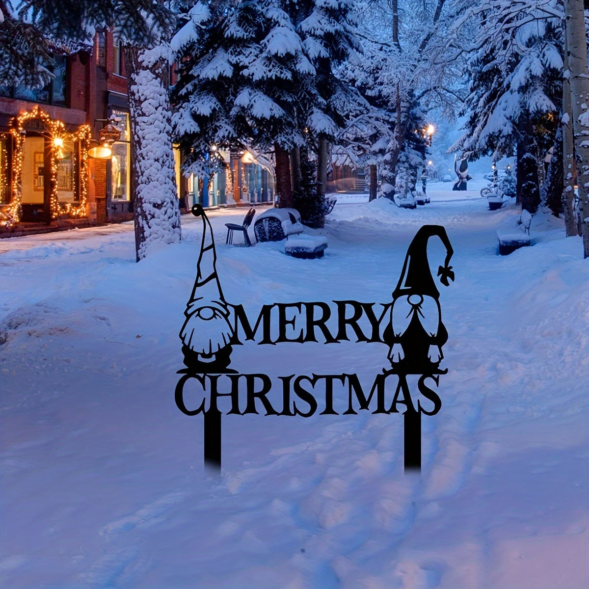 Charming Metallic Christmas Garden Stake