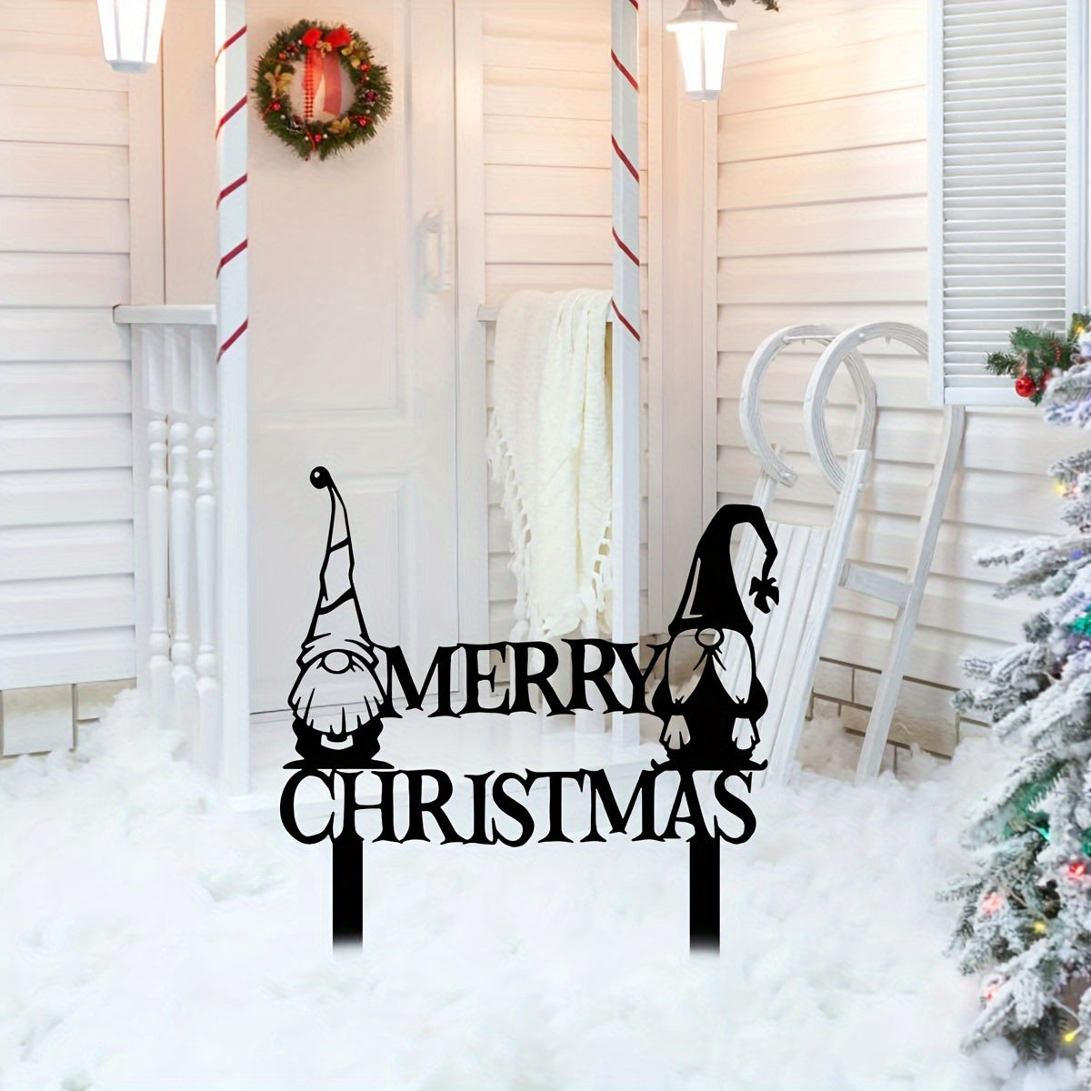 Charming Metallic Christmas Garden Stake