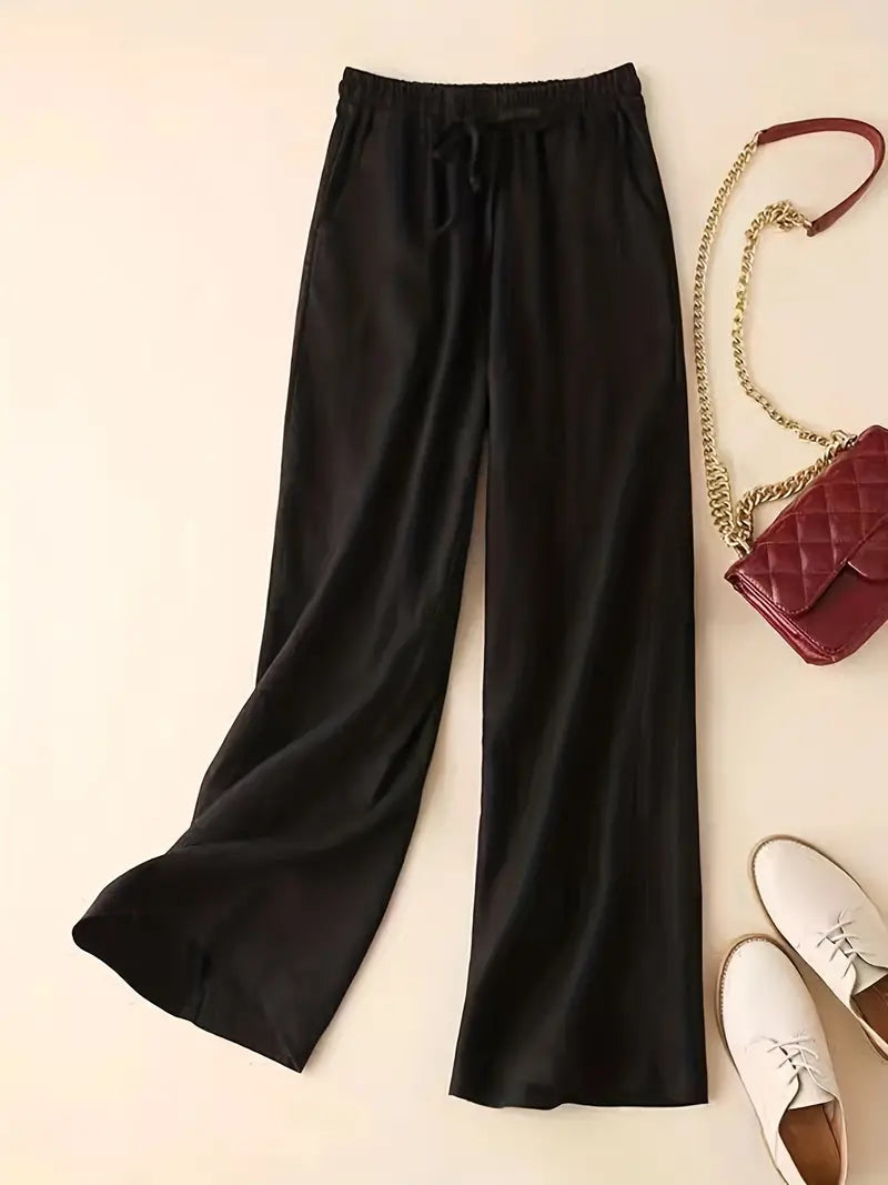 Olivia Weite Wide Leg Pants with Adjustable Waistband