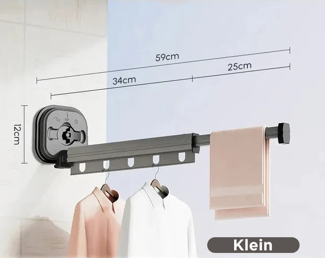 Retractable clothesline with suction cup