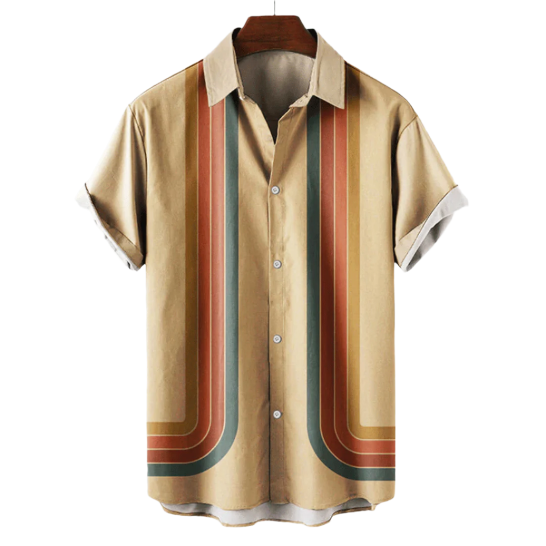 Felix Short Sleeve Shirt for Men – Casual Fit with Notch Collar and Button Closure