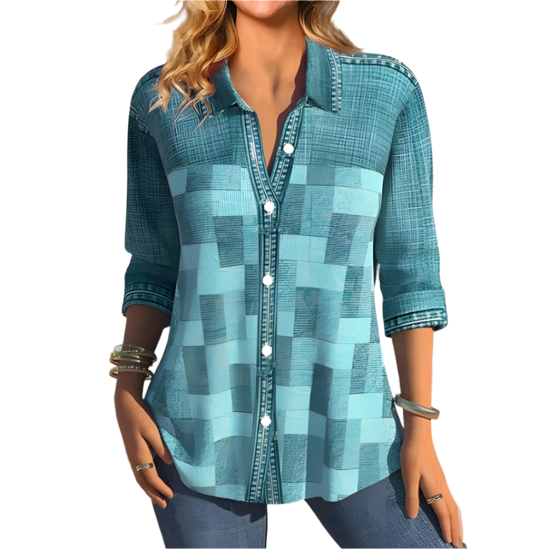 Lina Relaxed Fit Gingham Blouse