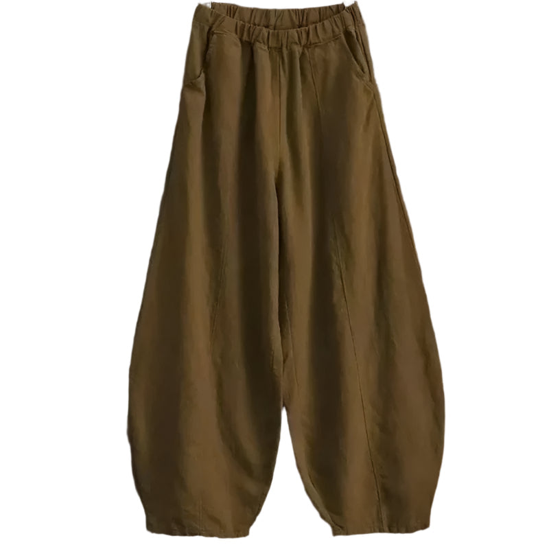 Lina Relaxed Wide-Leg Pants with Pockets