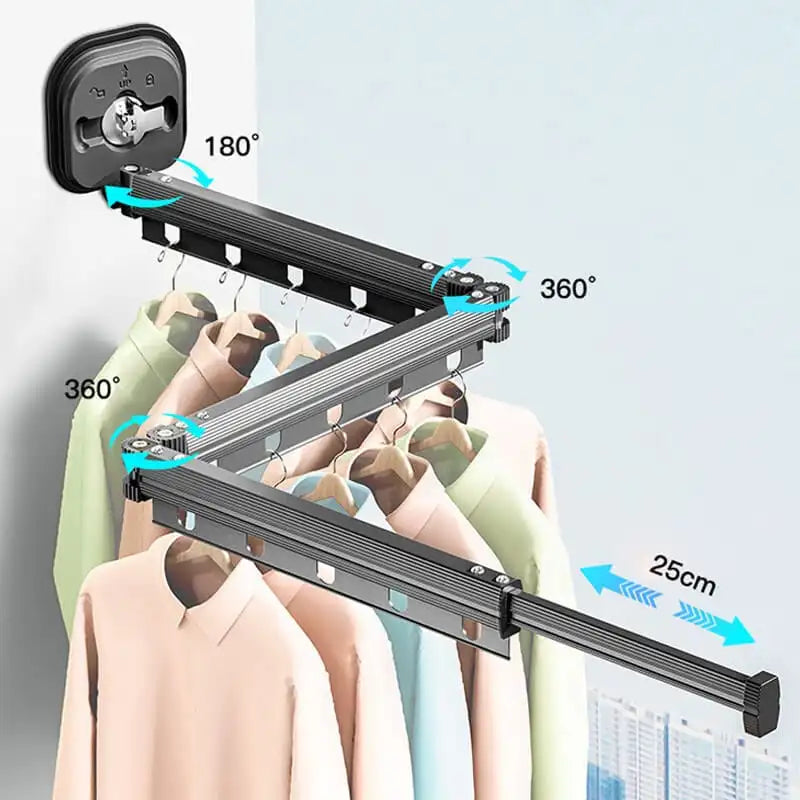 Retractable clothesline with suction cup