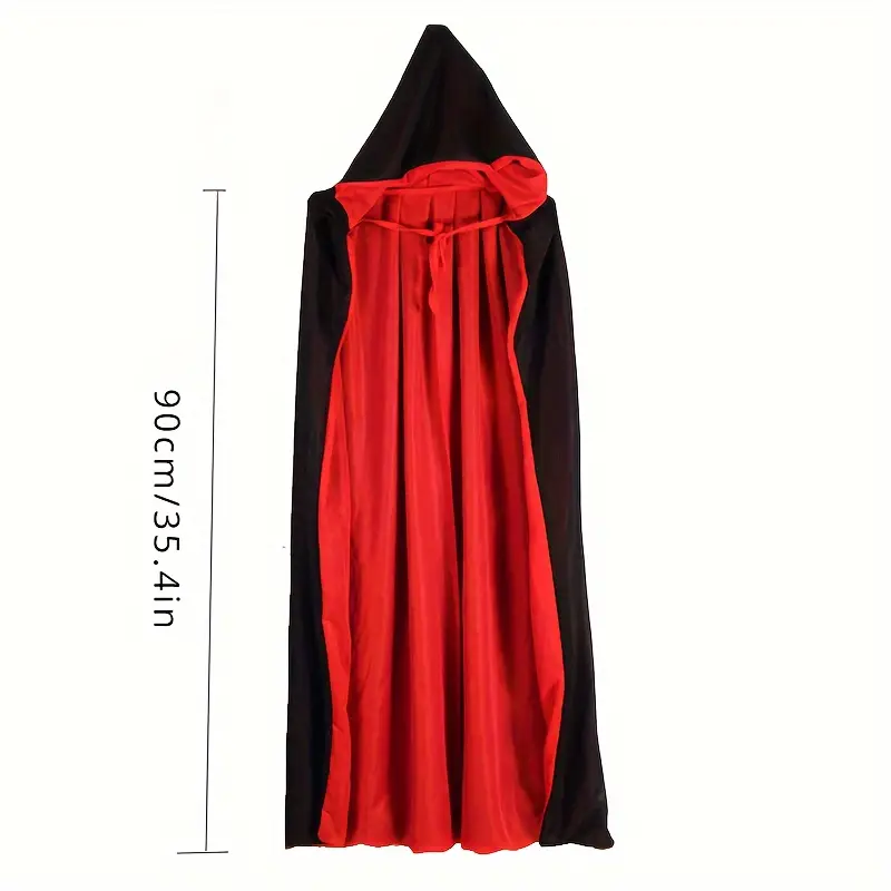 BloodMoon Vampire Cloak – Black & Red Halloween Costume Cape