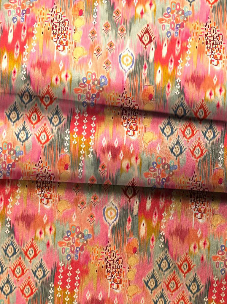 Tessa Flower Patterned Summer Top with Three-Quarter Sleeves – Elegant T-Shirt for Women