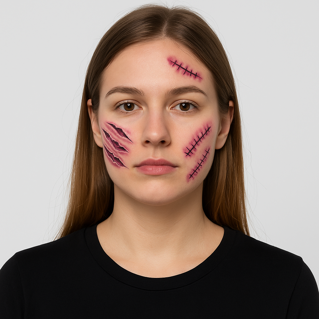 3D Bloody Wound Tattoo Sticker – Waterproof Halloween Makeup Accessory