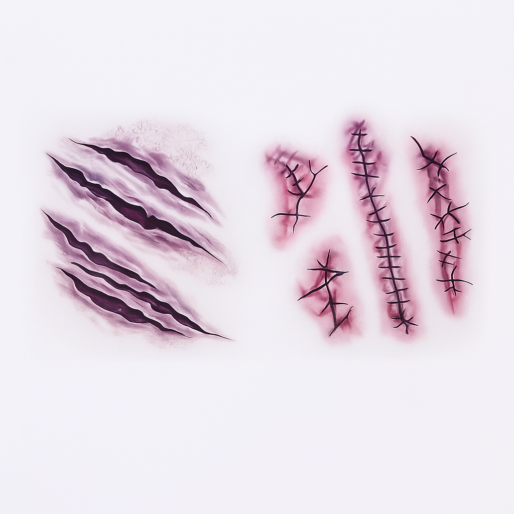 3D Bloody Wound Tattoo Sticker – Waterproof Halloween Makeup Accessory