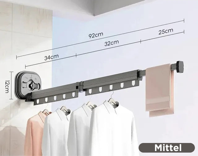 Retractable clothesline with suction cup