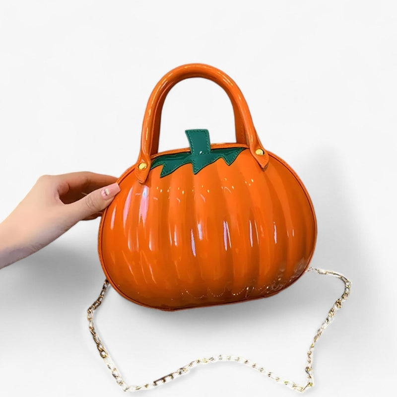 Melanie β Pumpkin-shaped Handbag with Adjustable Strap