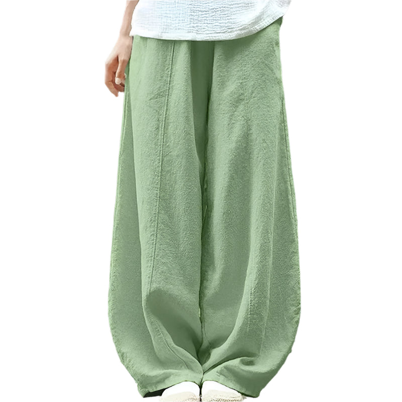 Lina Relaxed Wide-Leg Pants with Pockets