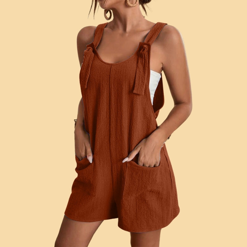 Camila - Casual Short Overall with Straps