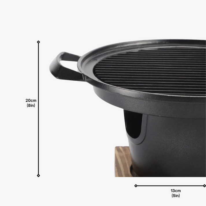GrillMate - Portable Grill with Wooden Base