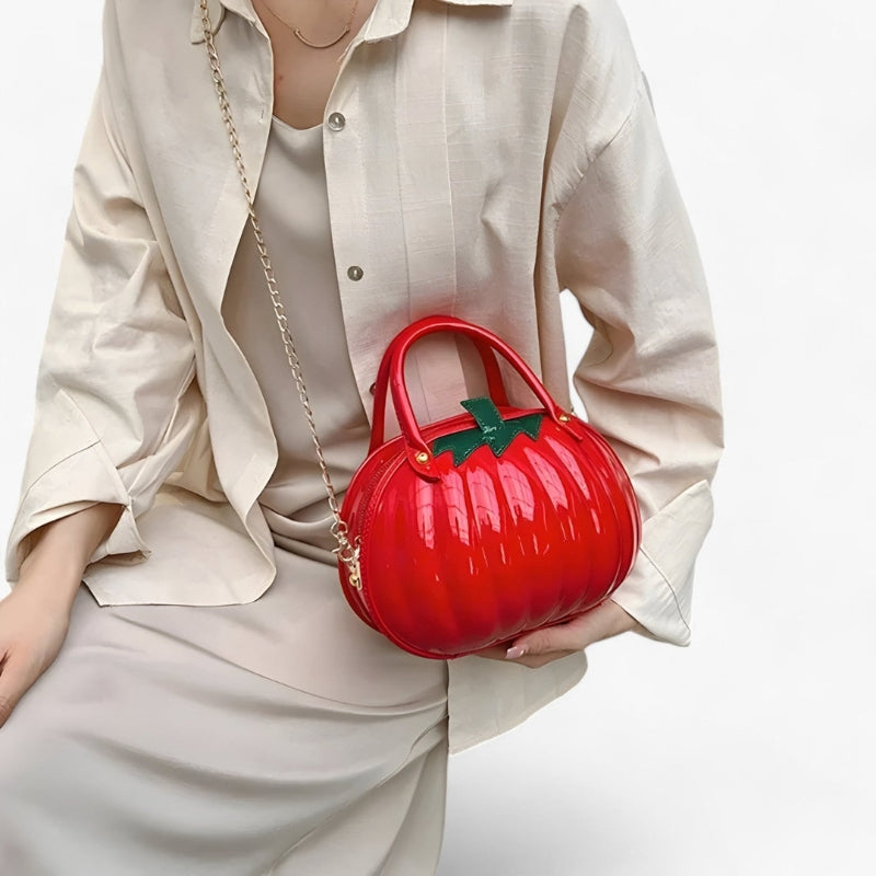 Melanie – Pumpkin-shaped Handbag with Adjustable Strap