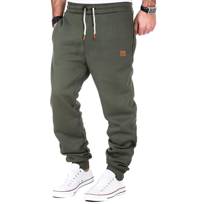 Max Comfort | Men's Solid Color Jogging Pants with Drawstring and Elastic Waist