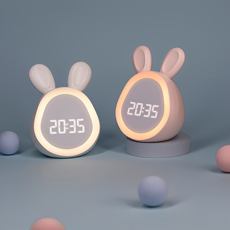 BunnyGlow Cute Alarm Clock with Night Light