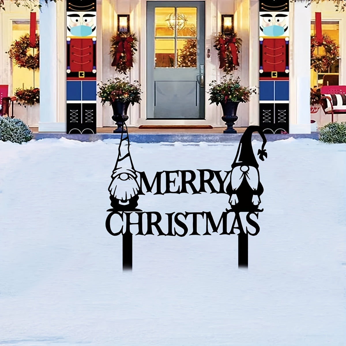 Charming Metallic Christmas Garden Stake