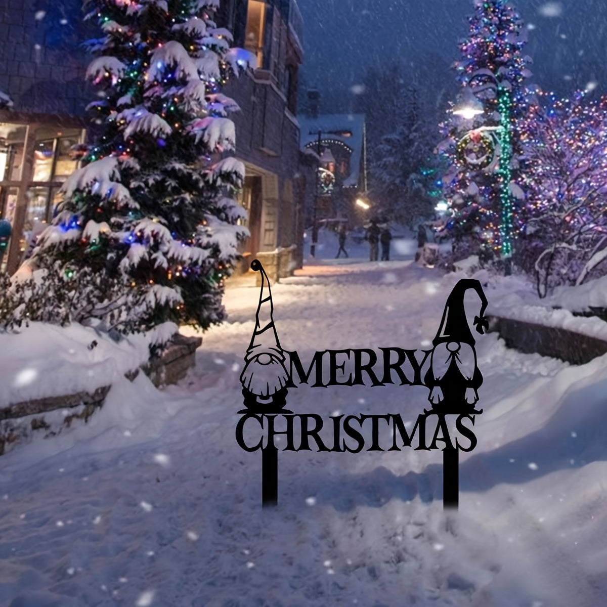 Charming Metallic Christmas Garden Stake