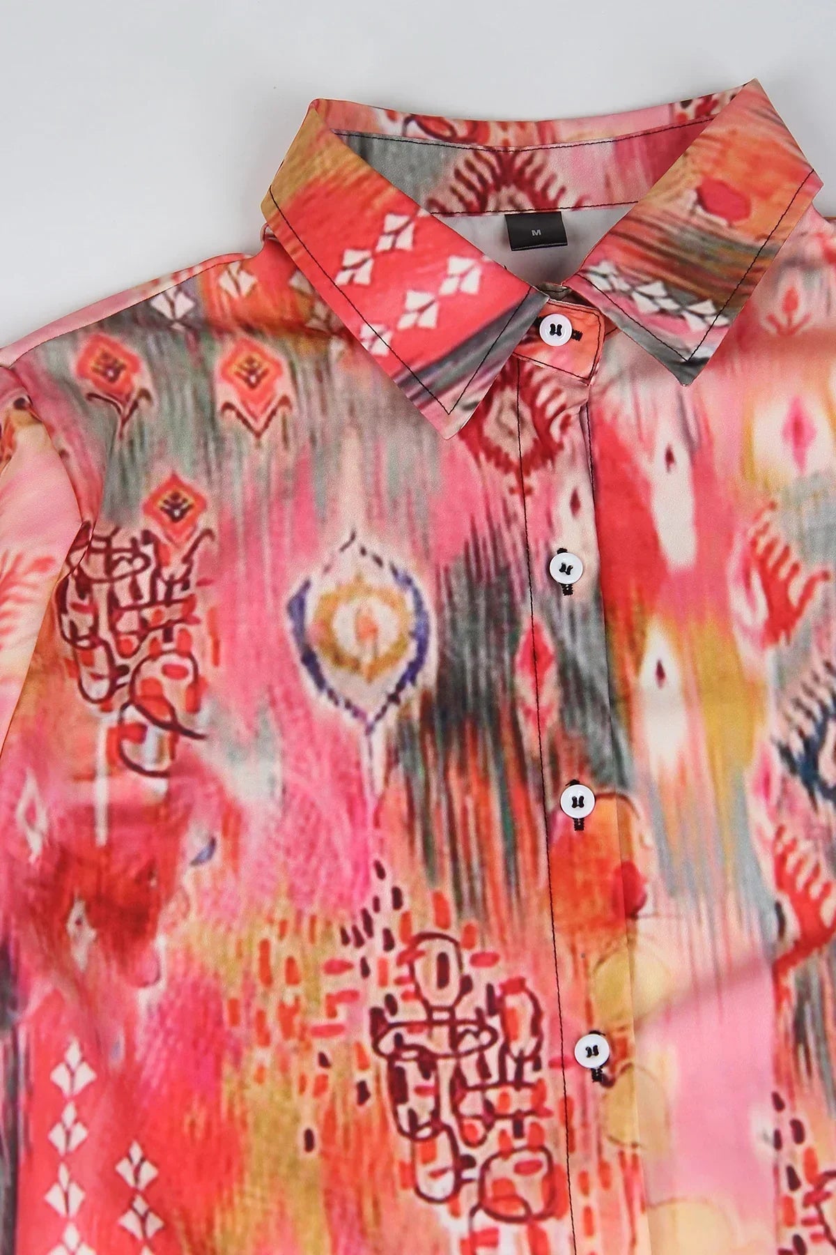 Tessa Flower Patterned Summer Top with Three-Quarter Sleeves – Elegant T-Shirt for Women