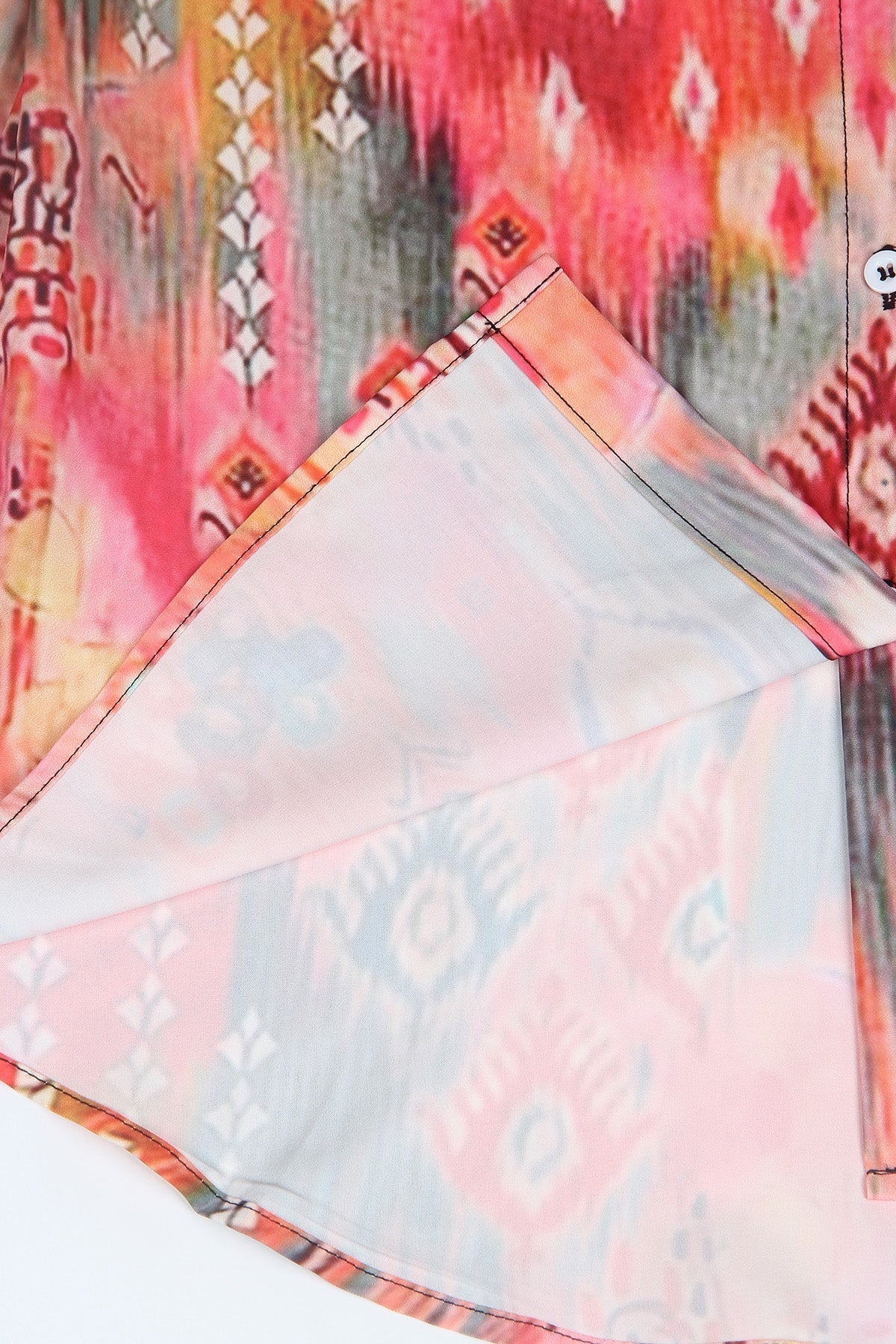 Tessa Flower Patterned Summer Top with Three-Quarter Sleeves – Elegant T-Shirt for Women