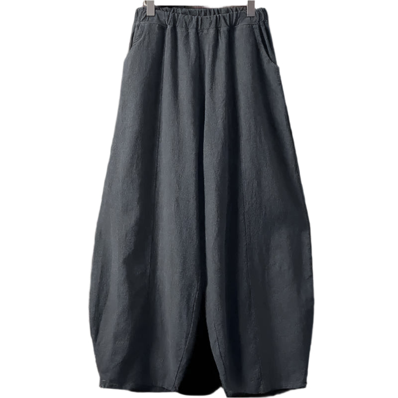 Lina Relaxed Wide-Leg Pants with Pockets