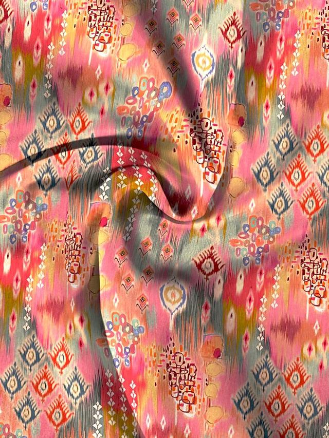 Tessa Flower Patterned Summer Top with Three-Quarter Sleeves – Elegant T-Shirt for Women