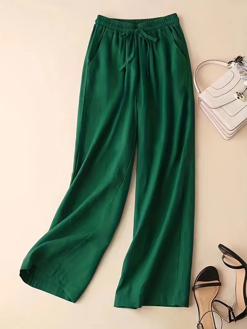 Olivia Weite Wide Leg Pants with Adjustable Waistband