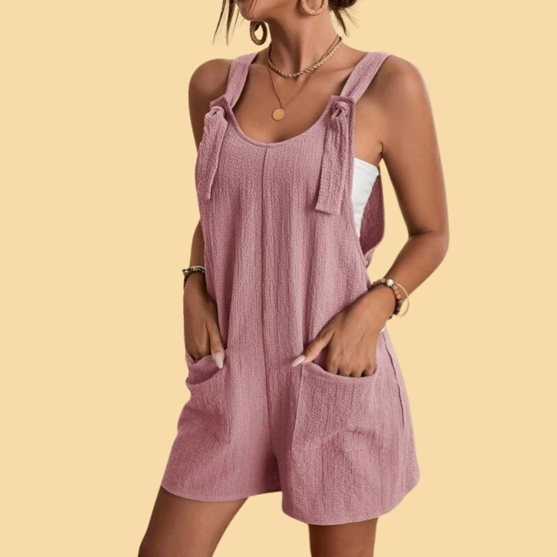 Camila - Casual Short Overall with Straps