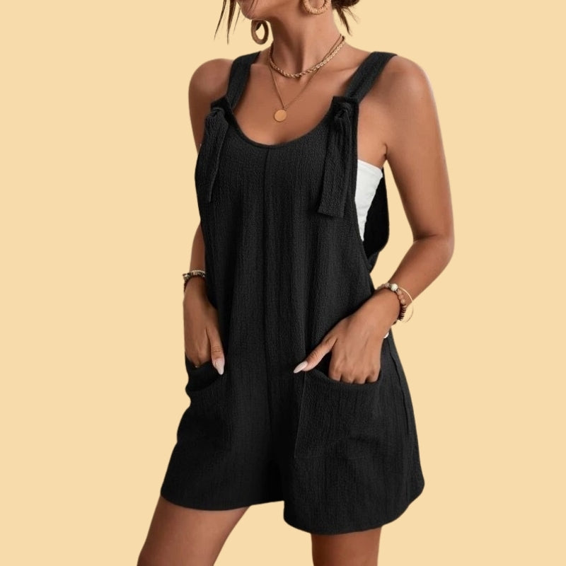 Camila - Casual Short Overall with Straps