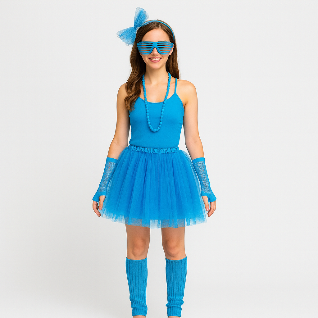 1980s Women's Costume Set – Retro 6-Piece Outfit for Party & Halloween