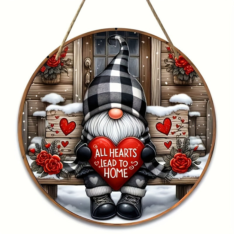 Christmas Gnome Wooden Door Sign Wall Decoration