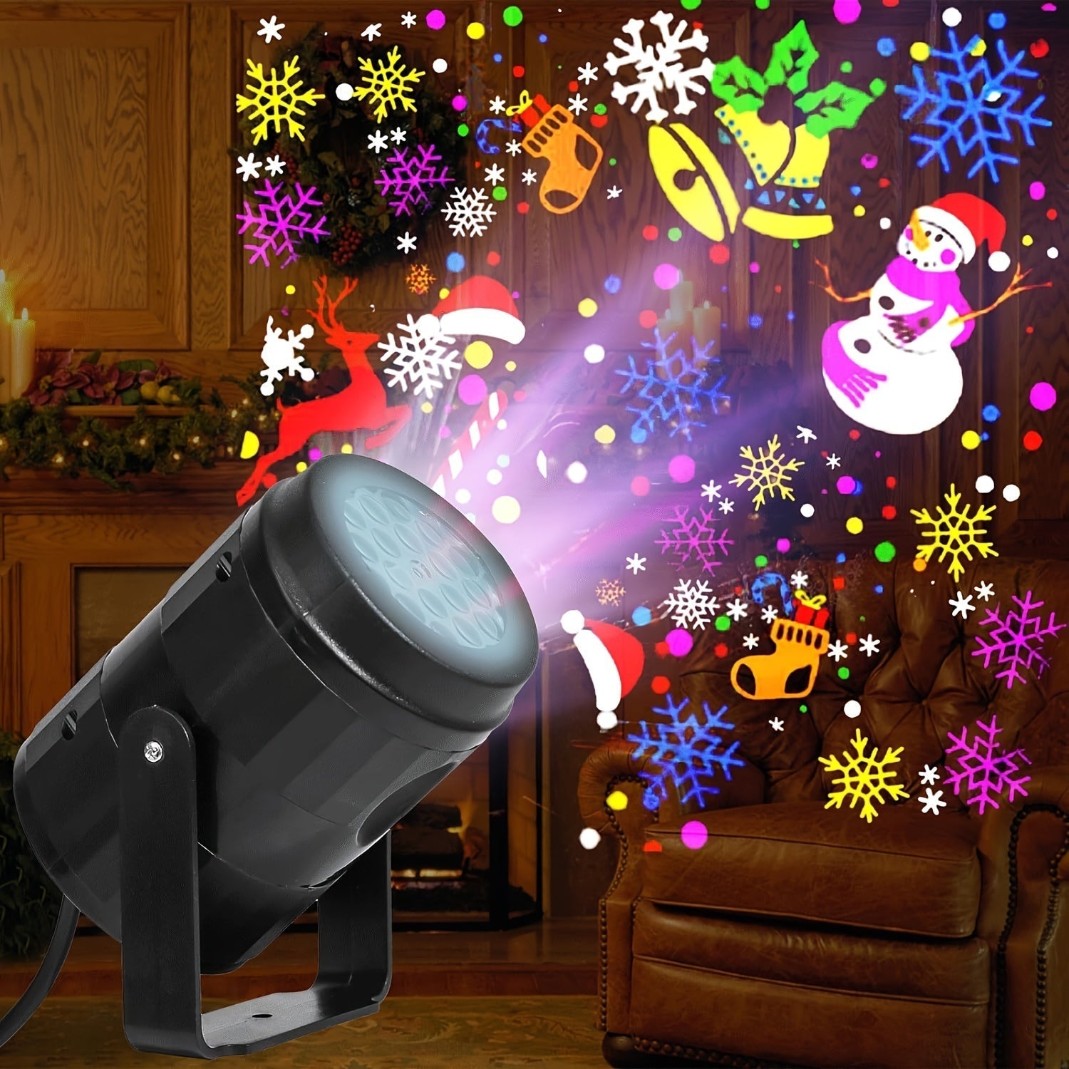 USB-powered LED Christmas projector lamp