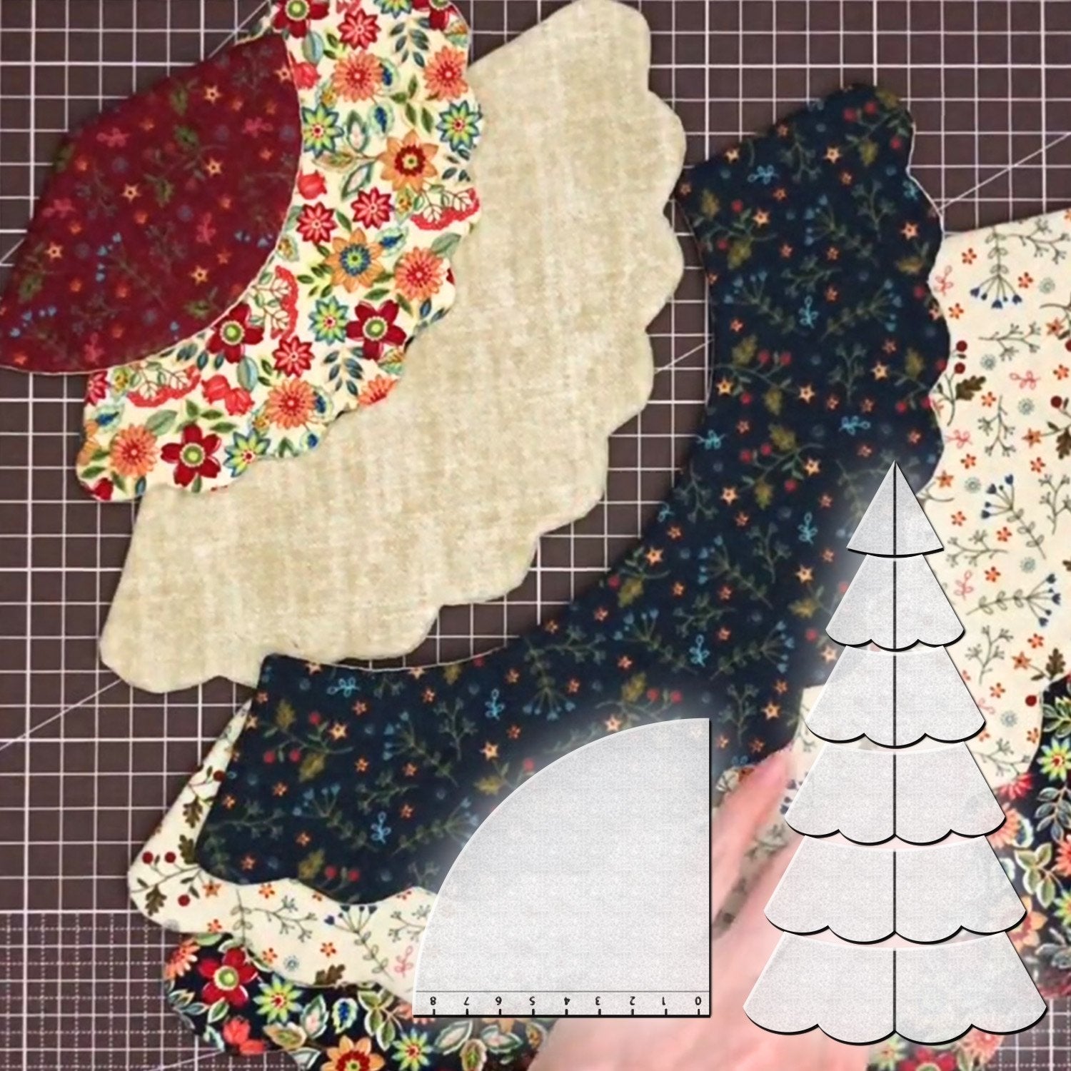 Handmade quilting set for the Christmas tree