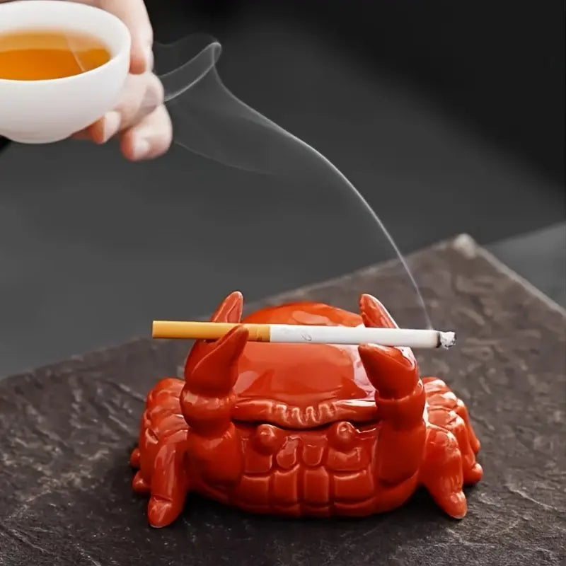 CrabbySmoke – Unique Crab-shaped Ashtray with Lid
