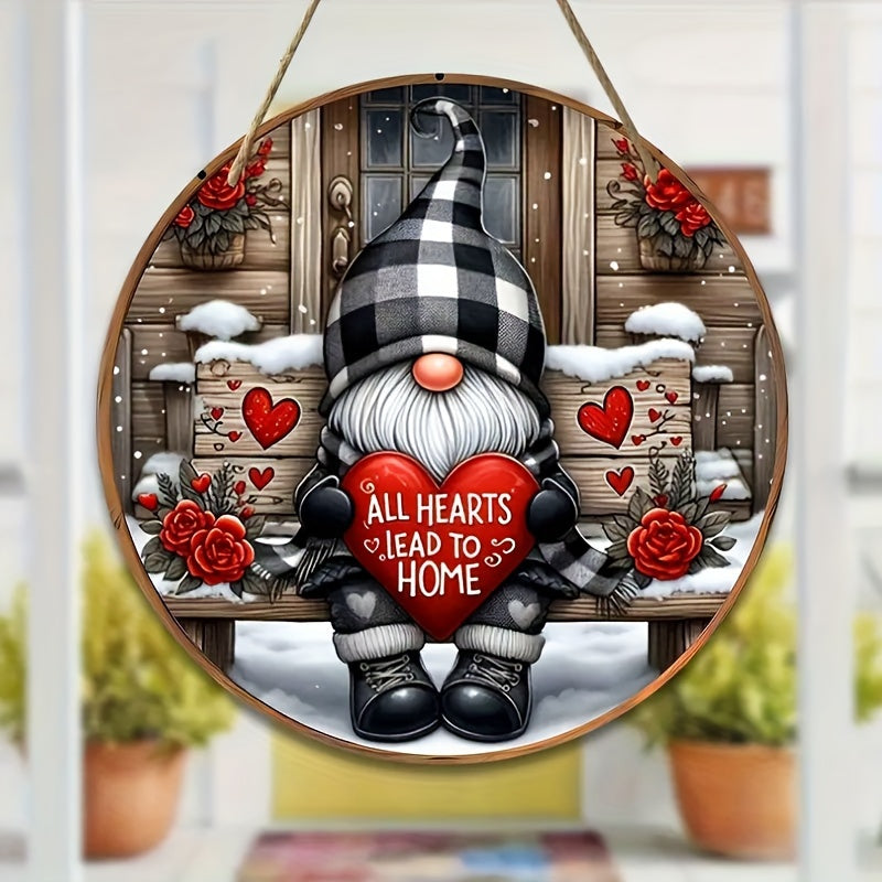 Christmas Gnome Wooden Door Sign Wall Decoration