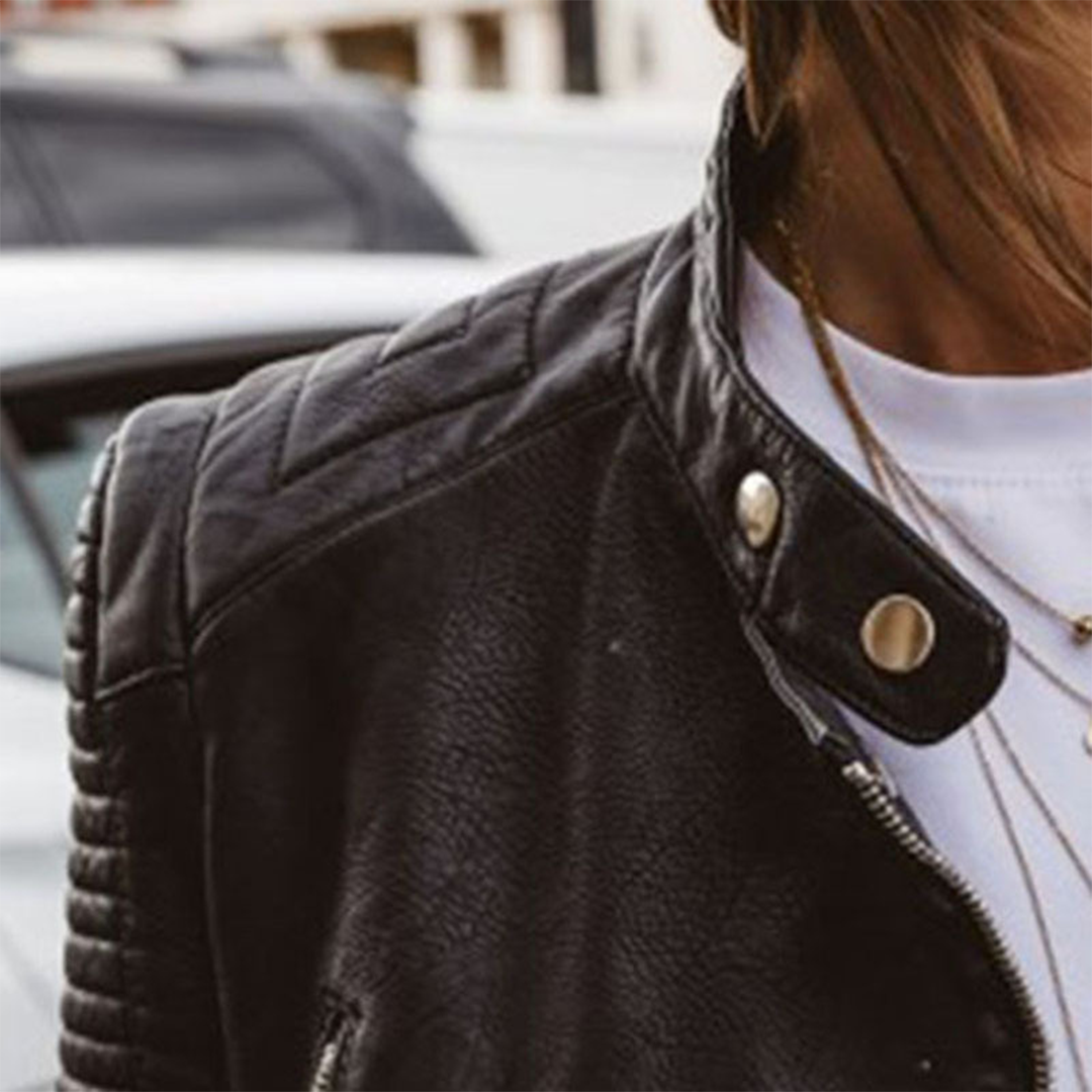 Aveline | Elegant Real Leather Jacket