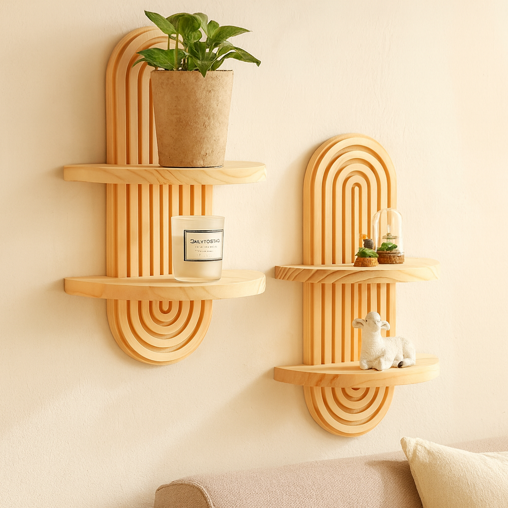 Ardentis | Geometric Wooden Wall Shelf