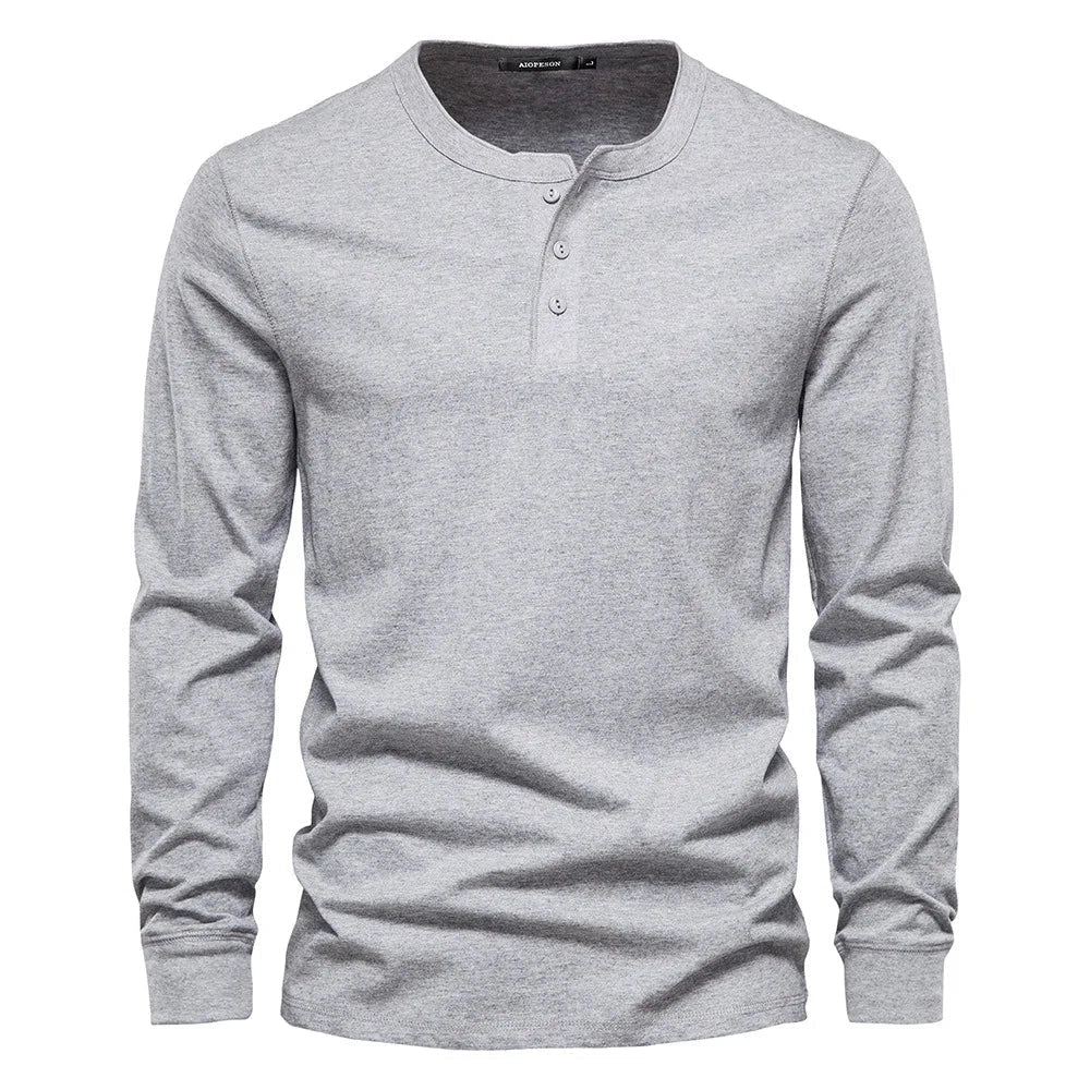 Emil Long-Sleeve Henley Shirt β Slim Fit and Timeless Design