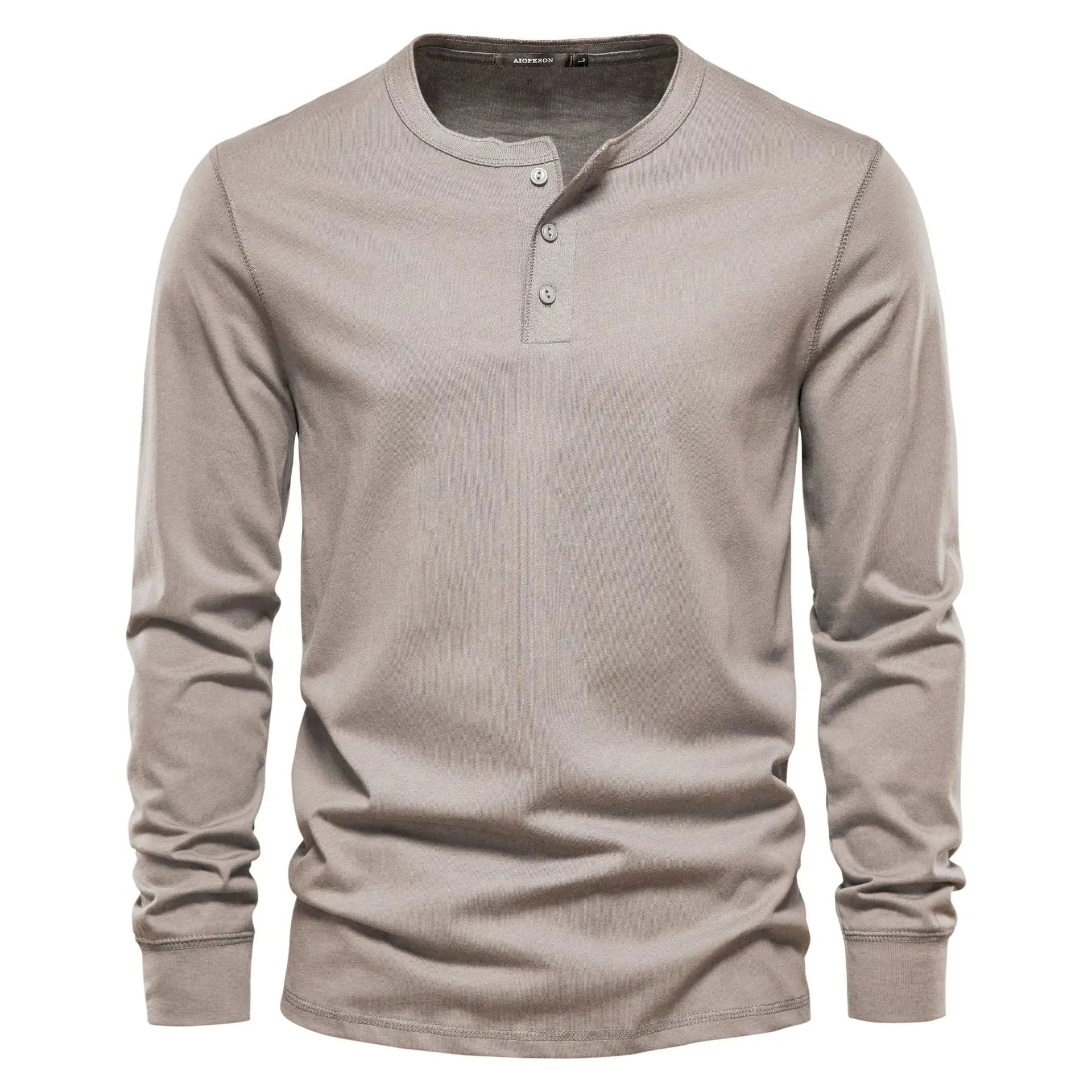 Emil Long-Sleeve Henley Shirt β Slim Fit and Timeless Design