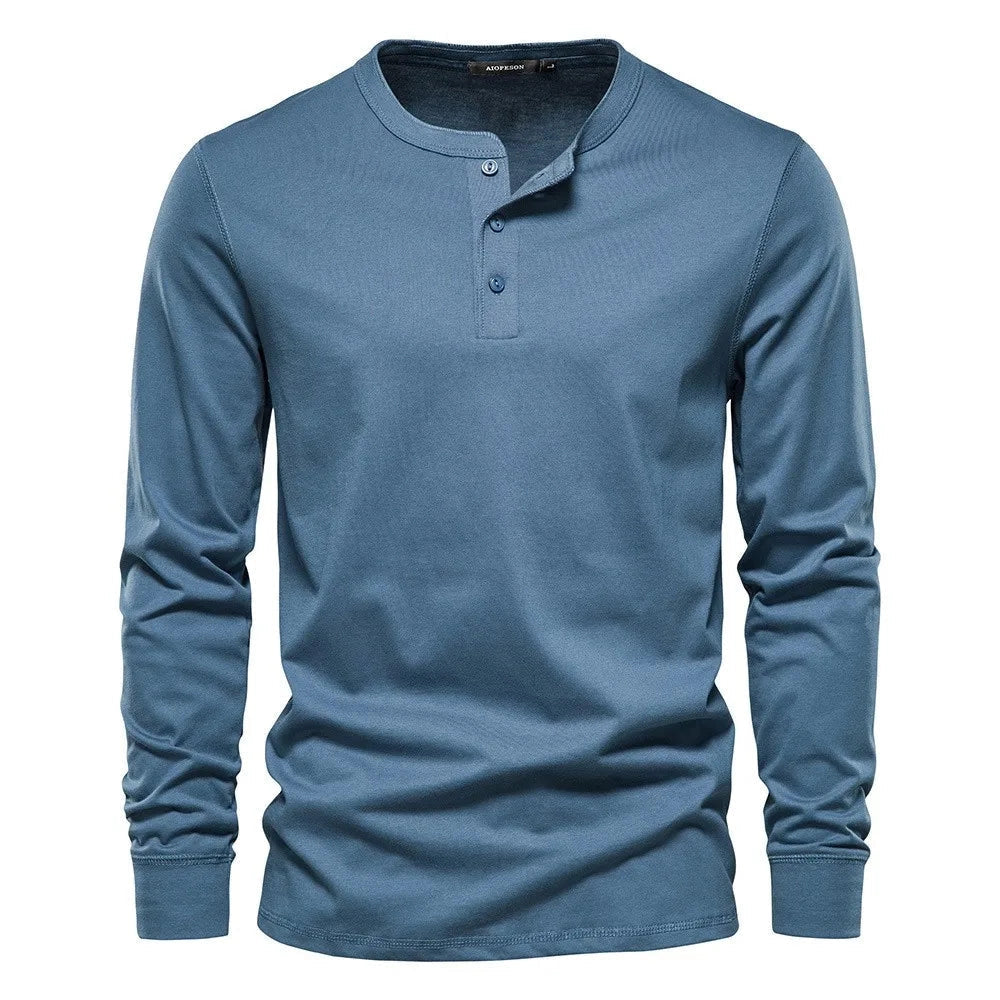 Emil Long-Sleeve Henley Shirt β Slim Fit and Timeless Design
