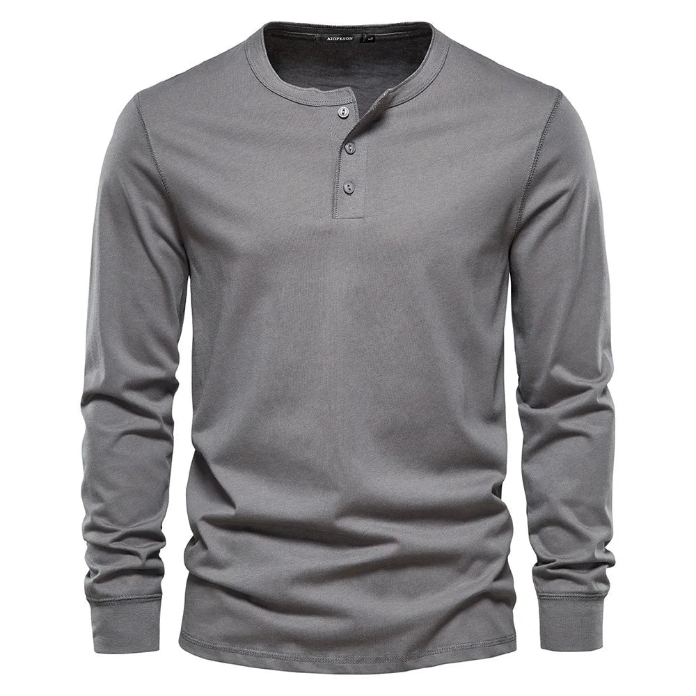 Emil Long-Sleeve Henley Shirt β Slim Fit and Timeless Design