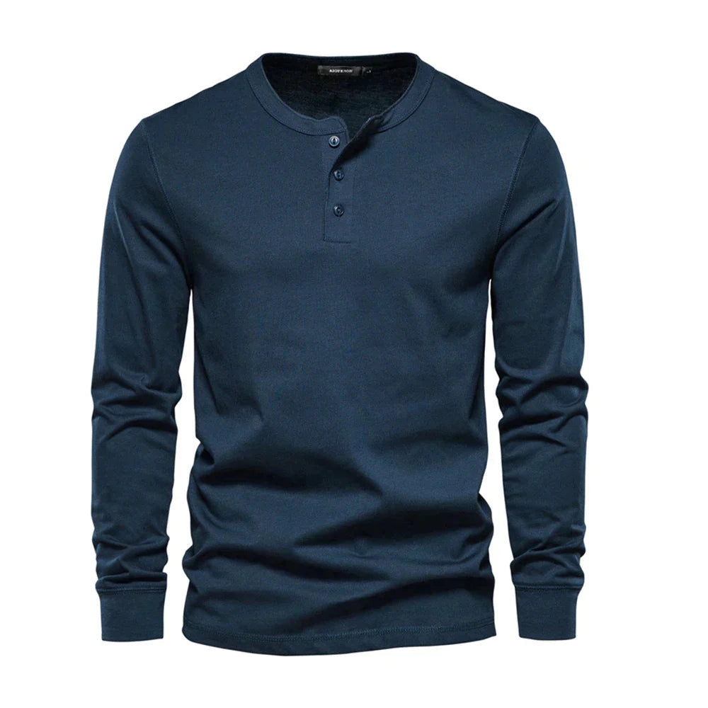 Emil Long-Sleeve Henley Shirt – Slim Fit and Timeless Design