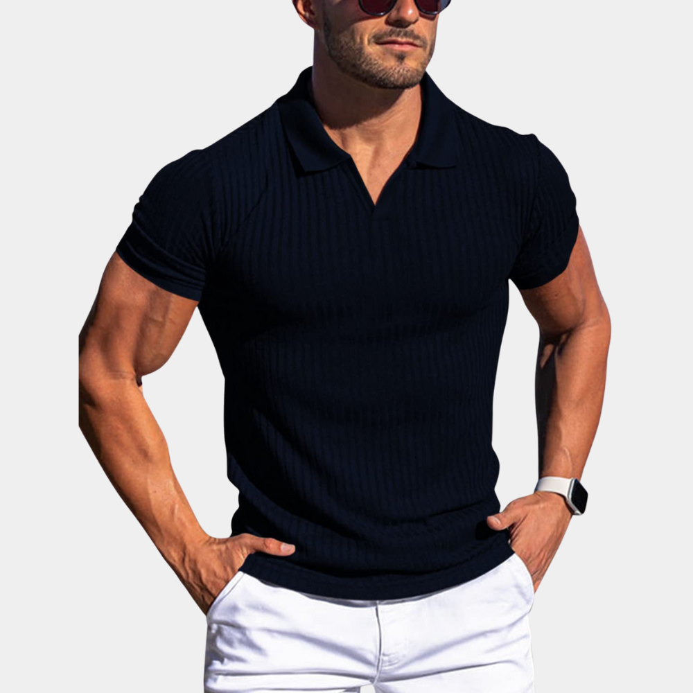 Drake - Short Sleeve Polo shirt with Ribbed for men