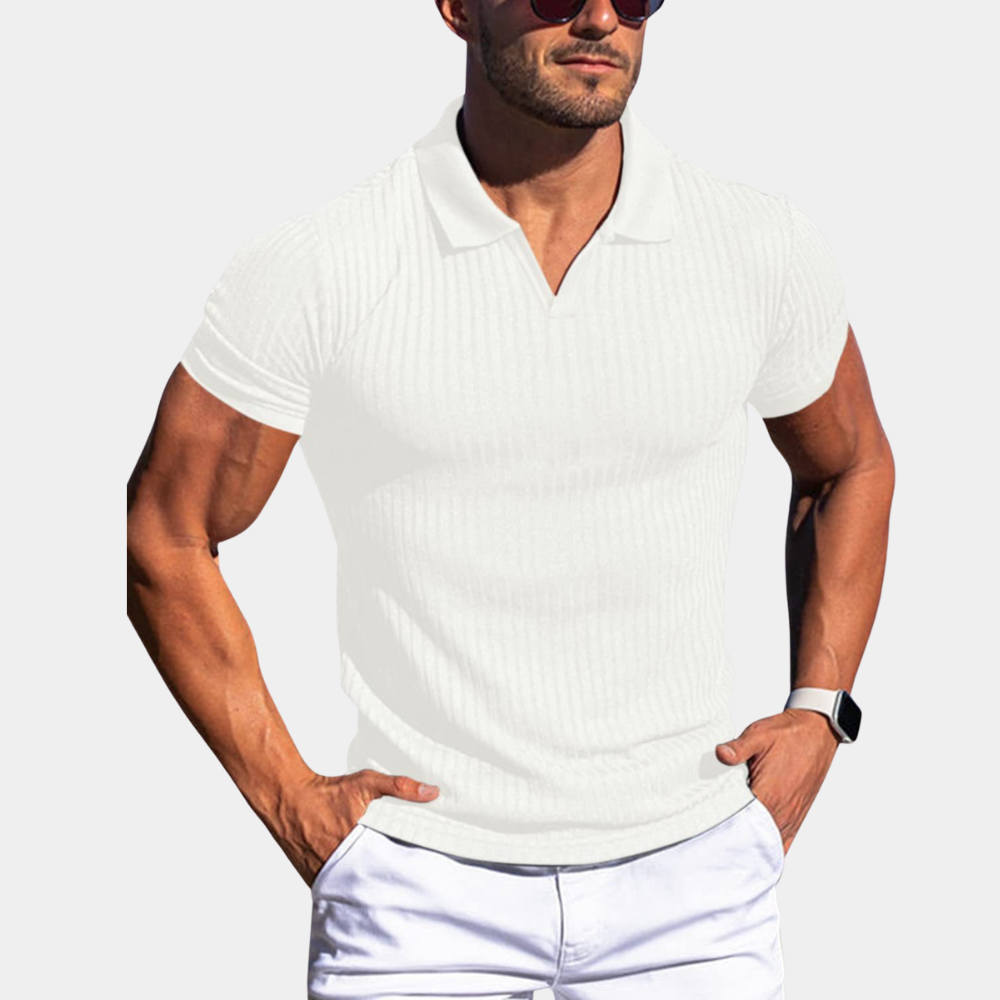 Drake - Men's Short-Sleeved Ribbed Polo Shirt